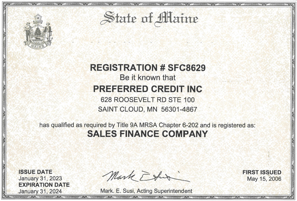 Maine License 