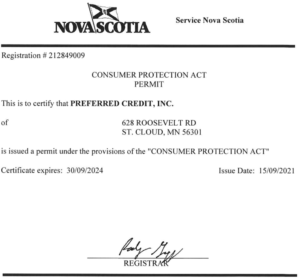 Nova Scotia License